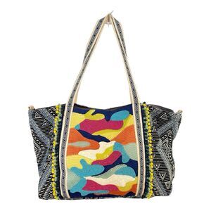 American & Beyond Cool Camo Pom Pom Beyond Large Tote Bag Purse